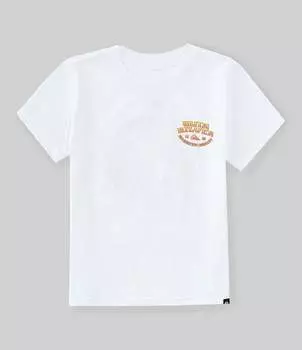 Футболка Quiksilver Little Boys 2T-7 с короткими рукавами и кнопками сзади, белый