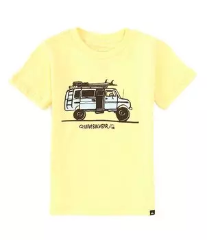 Футболка Quiksilver Little Boys 2T-7 с короткими рукавами Off And Ready, желтый