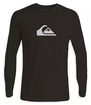 Футболка Quiksilver с длинными рукавами и полосками UPF, черный
