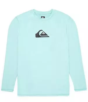 Футболка Quiksilver с длинными рукавами и полосками UPF, синий