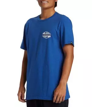 Футболка Quiksilver с короткими рукавами и бриллиантами, синий