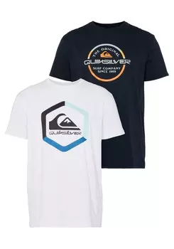 Футболка Quiksilver, синий/белый