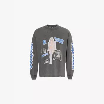 Футболка Qyi с длинными рукавами из хлопкового джерси Represent, серый