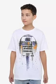 Футболка R2D2 с каплями краски Star Wars, белый