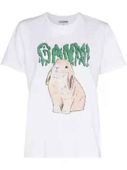 Футболка Rabbit с логотипом GANNI, белый