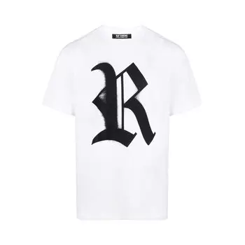 Футболка Raf Simons Big Fit T-Shirt With R Print On Front 'White', белый