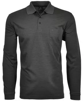 Футболка Ragman Softknit Polo Fineliner, Langarm, серый