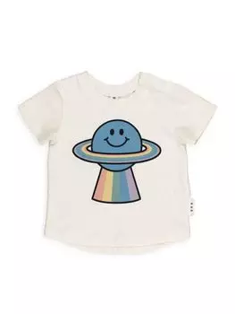 Футболка Rainbow Planet для малышей и маленьких детей Huxbaby, белый