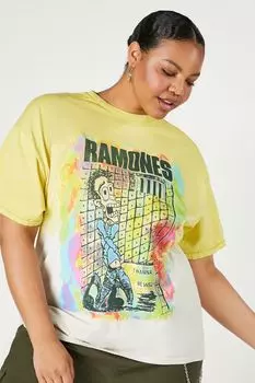 Футболка Ramones с графическим рисунком большого размера Forever 21, белый