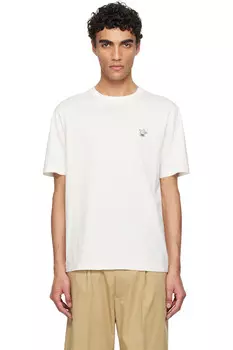 Футболка расслабленного кроя Barista Fox с нашивкой Maison Kitsun, цвет tapioca