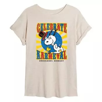 Футболка размера «большой» от Juniors Peanuts Snoopy в честь праздника Карнавала Licensed Character, бежевый