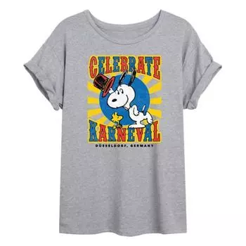 Футболка размера «большой» от Juniors Peanuts Snoopy в честь праздника Карнавала Licensed Character, серый