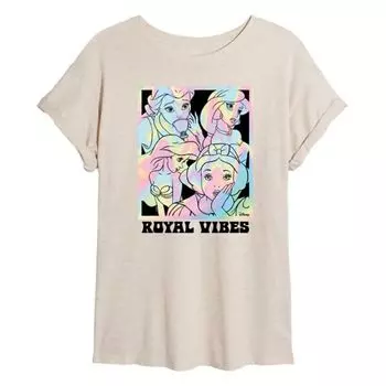 Футболка размера «оверсайз» с королевскими мотивами для принцесс-младших Disney, бежевый