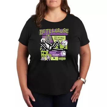 Футболка размера плюс Beetlejuice 2 с рисунком Бетельгейзе Licensed Character, черный