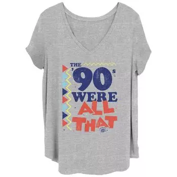 Футболка размера плюс для юниоров Nickelodeon «90-е — это все это ретро-плакат с графикой» Nickelodeon