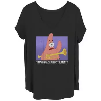 Футболка размера плюс для юниоров Nickelodeon SpongeBob SquarePants «Patrick Is Mayonnaise An Instrument» с графическим рисунком Nickelodeon