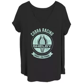 Футболка размера плюс для юниоров Shelby Cobra Racing Venice California с V-образным вырезом и графическим рисунком Licensed Character