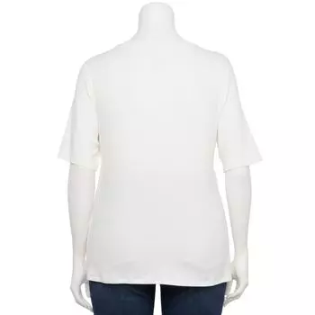 Футболка размера плюс Nine West Essential с приталенным рукавом до локтя Nine West, черный