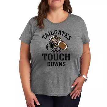 Футболка размера плюс с рисунком Touchdowns Tailgates Licensed Character, цвет Heather Gray