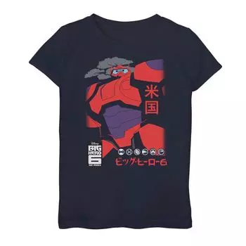 Футболка размера «робо» Baymax для девочек 7–16 лет из сериала Disney's Big Hero 6 Licensed Character