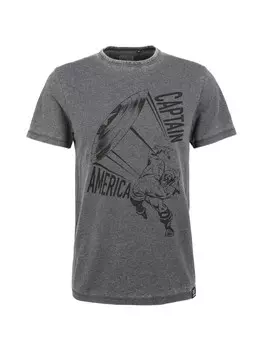 Футболка Re:Covered T-Shirt Marvel Captain America Shield Charcoal, цвет Charcoal