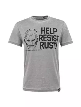 Футболка Re:Covered T-Shirt Marvel Help Resist Rust, серый