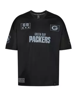Футболка Re:Covered T-Shirt NFL Packers GB 19 Oversized, черный