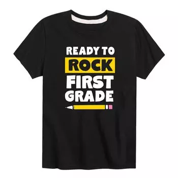 Футболка Ready To Rock для первого класса с рисунком для мальчиков 8–20 лет Licensed Character, черный