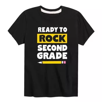 Футболка Ready To Rock для второго класса для мальчиков 8–20 лет с рисунком Licensed Character, черный