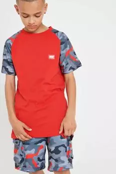 Футболка Rebound с камуфляжными рукавами Beat Boyz Club, красный