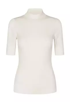 Футболка, ребристая структура, с рукавами до половины, женская Nmph, цвет 9001 Cloud Dancer