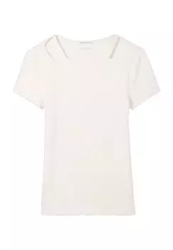 Футболка, ребристая структура, вырезы, детская TOM TAILOR, цвет Wool White