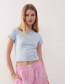 Футболка Reclaimed Vintage baby в пудрово-голубом цвете