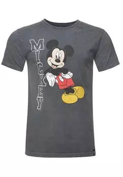 Футболка Recovered Shirt Disney Mickey Leaning, темно-серый