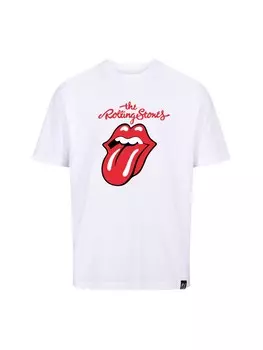 Футболка Recovered The Rolling Stones Red Tongue, белый