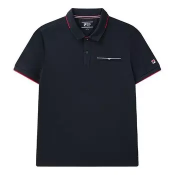Футболка red colorblock logo short sleeve polo blue Fila, синий
