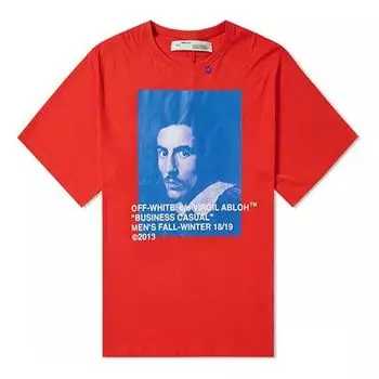 Футболка red printing short sleeve loose fit Off-White, красный