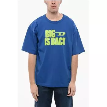 Футболка RED TAG Cotton T-BOXT-BACK с круглым вырезом и тисненой буквой P Diesel, Blue