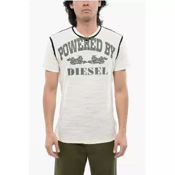 Футболка RED TAG Slub Cotton T-DIEGOR-V-RAW с флокированным принтом Diesel, White