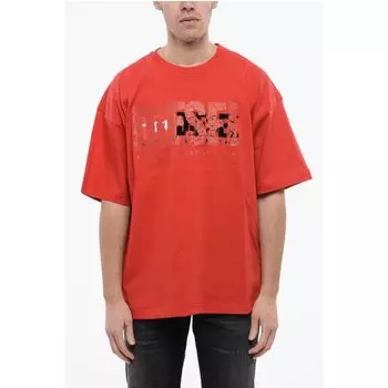 Футболка RED TAG Solid Color T-NABEL-M1 с круглым вырезом и трещинами Diesel, Red
