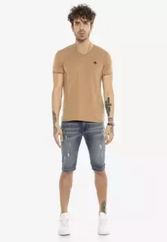 Футболка RedBridge "Torrance" с тонкой нашивкой-логотипом, карамель