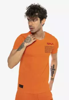 Футболка RedBridge "Tucson" с вышитым дизайном НАСА, цвет Orange