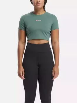 Футболка Reebok LUX BOLD CROP TEE, зеленый