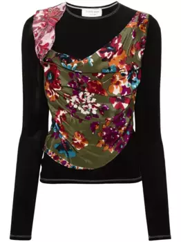 Футболка Regenerated Scarves с драпировкой Marine Serre, черный