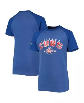 Футболка реглан Big Boys Heather Royal Chicago Cubs Stitches