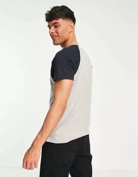 Футболка реглан Brave Soul светло-серого и темно-синего цвета