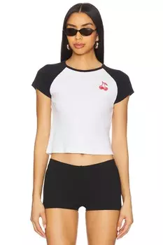 Футболка реглан Cherry baby от Junk Food, black & white