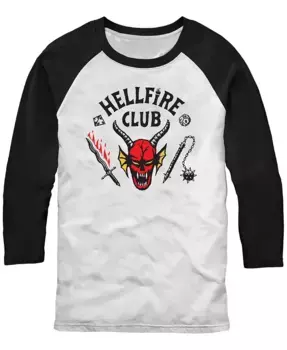Футболка реглан для мужчин Stranger Things Hellfire Club Fifth Sun, коричневый