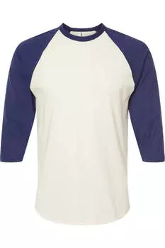 Футболка-реглан из тонкого джерси Tultex Unisex, цвет vintage white/ inked india