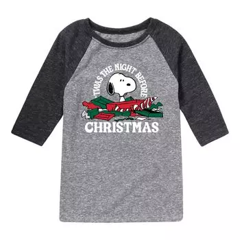 Футболка реглан Peanuts Before Christmas для мальчиков 8–20 лет Licensed Character, серый